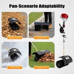 Heavy Duty 2.3HP Power Sweeper 52cc Handheld Gas Powered Broom Snow Dirt Walkway