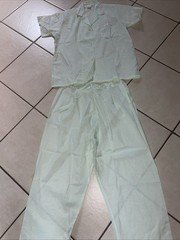 Heiress 1960s minty green pajamas with lace collar by Heiress Size 38 NWB USA