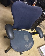 Herman Miller Mirra 2 Chair Fully Loaded Graphite Frame Full Restored Blue Mesh