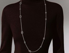Hermes Farandole long necklace 120 Silver