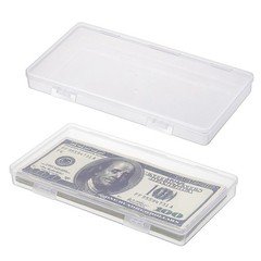 Hipiwe 2 Pack Plastic Cash Box Clear Currency Tray 2 Pack, Transparent