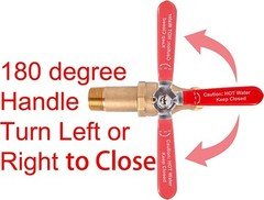 HMP010-R 2"Shank Brass 3/4"MIP Water Heater Drain valve, Full Port, 180° Handle