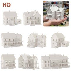 HO Scale 1:87 Model Dwelling House Kit White Unassembled Architectural Building