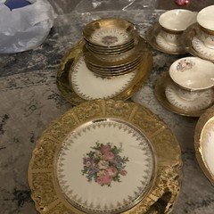 Homer Laughlin Vogue  22K Gold Flowers Victorian Republic Set Vintage 