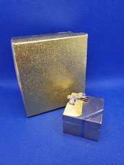 Homer Quartz Desk Clock Gold Tone Present with Silver Bow Hidden Compartment