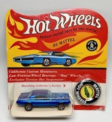 Hot Wheels Redline  Blue Custom Cougar Blister Pack Mattel Hotwheels Vintage