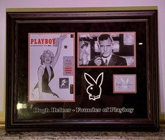 Hugh Hefner Playboy Autographed Frame (JSA CERTIFICATION)