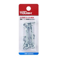 Hyper Tough 2-Pack 2-1/2 in Safety Hook & Eye Zinc Plated Heavy Duty Latch