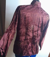 I WATA JAPAN VINTAGE HAND EMBROIDERED W PAJAMA STYLE  JACKET SZ L MEASURES INCL.