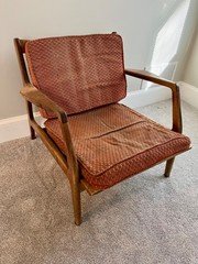 Ib Kofod Larsen or Selig?  Danish MCM Lounge Chair, Original