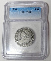 ICG VG 8 1818 Capped Bust Quarter Bold LIBERTY Bold Rim Large Size #1790211901