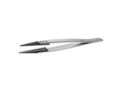 Ideal-Tek 2ACPR.SA.1 - Plastic Replaceable Tip Tweezers, Carbon PEEK, Round Tip,