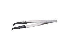 Ideal-Tek 7CPR.SA.1 - Plastic Replaceable Tip Tweezers, Carbon PEEK, Curved Tip,