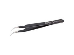 Ideal-Tek 7.SA.NE.6 - ESD Epoxy Coated Tweezers, Curved, Fine Tip, 4.72'