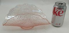 Imperial Glass Pink Iridescent Carnival Glass Banana Bowl 4" High 10" Long