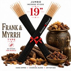 Incense Sticks FRANK and MYRRH 19'' Extra Large Jumbo 30 Pack Long Burning Bulk