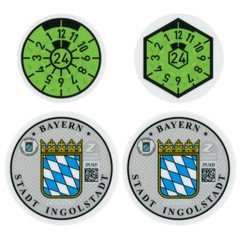 Ingolstadt Germany License Plate Complete Sticker Set - Audi