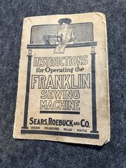 Instructions Operating Franklin Sewing Machine Sears Roebuck Antique Early 1900s
