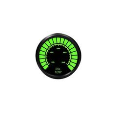 Intellitronix Oil Temperature Gauge Green LED Analog Bargraph 2-1/16” W/ Blac...