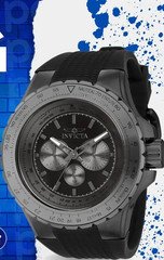 Invicta Aviator Skyshock Men’s Watch - 50mm - Blue W/ Silber Silicone Strap