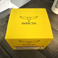 Invicta Men's Chronograph Quartz Clear Case White Silicone Strap Gold Dial 50mm