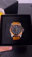 Invicta Pro Diver Men's Quartz Black Dial Orange Bezel/Strap 100m Date