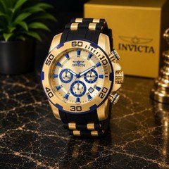 Invicta Pro Diver SCUBA Men's Watch - 50mm, Gold, Black & Blue (22308)