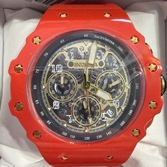 Invicta Racing Vaulthan Men’s Chronograph Watch 44mm Red Silicone Band 🔥 69659