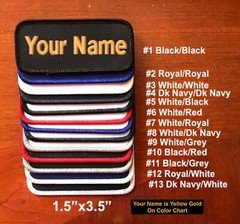 IRON-ON Custom Embroidered Name Patch, Name Tag,Name Badge Rectangular 1.5"x3.5"