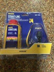 IRWIN Strait-Line Chalk Line Set – Wide Door Speedline Reel + Red Chalk 100’ NOS