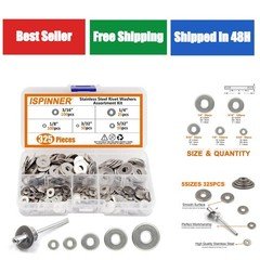 ISPINNER 325pcs Backup Rivet Washers Kit - Stainless Steel Assortment