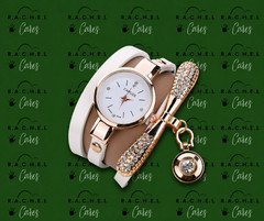 Ivory watch bracelet with charm