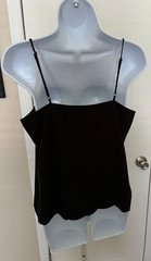 J. CREW BLACK CAMI COWL-NECK LINED ADJUSTABLE SPAGHETTI STRAPS 100% POLYESTER