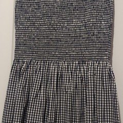 J Crew Blue White Gingham Smocked Stretch A-Line Midi Dress Womens 6 Regular