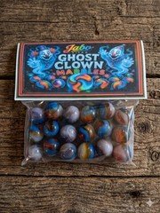 Jabo Vitro, Ghost Clown Marble Bag Signed By Jim King  UV GLOWERS