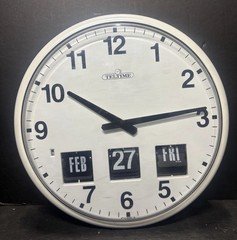 Jadco Teltime Large Wall Analogue automatic perpetual calendar Clock tested Work