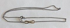 James Avery Sterling & 14K Petite Infinity 16” - 20" Adjustable Necklace JA BOX