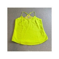 J.Crew Scalloped Cami Neon Yellow Adjustable Strap Top G3367 Size 4 NWT