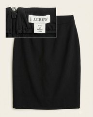 J.CREW skirt Women's Black Solid Pencil Knee Length Zip Zipper Size 2