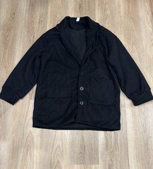 Je Hao Pai Women’s Black Button Front Mid-Length Jacket w/ Pockets Size 12