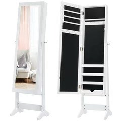 Jewelry Mirrored Cabinet Armoire Organizer Storage Jewelry Box with Stand Christ