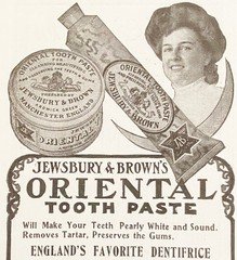 JEWSBURY&BROWN'S Oriental Tooth Paste England's Favorite Dentifrice 1906Print Ad