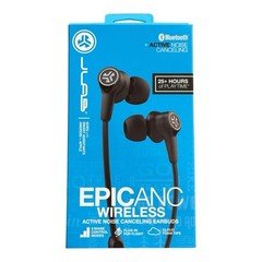 JLab Epic ANC Wireless Noise Cancelling InEar Headphones Bluetooth Black Earbuds