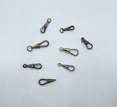 Job lot of albert pocket watch chain dog clips  mixed metals vintage new + used