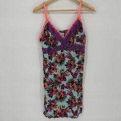 Joe Boxer Cami Lace Trim XL Mint Floral Y2K Coquette