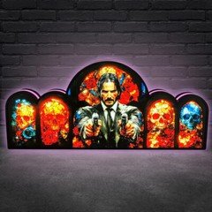 John Wick Pinball Topper 3D Printed LED Light Box Game Room Decor