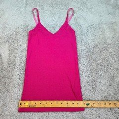 Juicy Couture Ribbed Cami Top Women XS Adjustable Velvet Straps V-Neck Pink 80CH