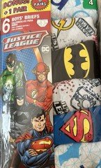 Justice League DC Boys Toddler6 Pk Briefs Underwear  Size 4  NWT