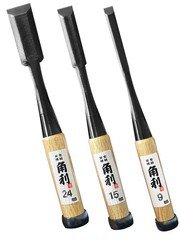 KAKURI Japanese Wood Chisel Set 3 Piece for Woodworking, Made in 3, White Oak