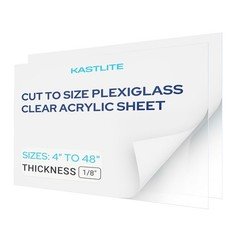 KASTLITE 1/8" Thick Cut to Size Clear Acrylic Plexiglass Sheets